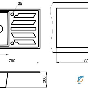 Кухонная мойка Granula GR-8002 базальт  (GR-8002 базальт)
