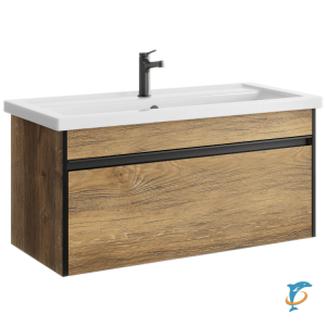 Тумба с раковиной Aqwella Urban 100 подвесная дуб балтийский  (URB0110DB+aqwella_4640021065204)