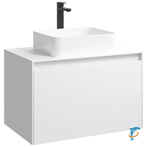 Тумба с раковиной Aqwella 5 Stars Mobi 80 подвесная белый (раковина Джой)  (MOB0108W+MOB0708W+641945)