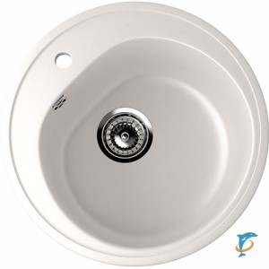 Круглая мойка с отверстием под смеситель ULGRAN U-101 белый (U-101-331)