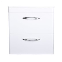 Тумба для комплекта El Fante Каре 60 Люкс PLUS подвесная, белая, 2 ящика — 