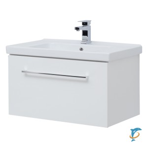 Тумба с раковиной Dreja BIG INN 80 подвесная, белый глянец  (77.0203W+640207)