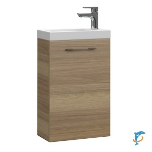 Тумба Cersanit LARA 40 орех с раковиной COMO 40  (63420+S-UM-COM40/1-w)