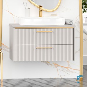 Тумба с раковиной Brevita Elche 80 с 2 ящиками подвесная (ELC-01080-0502Я+Misty_0116)