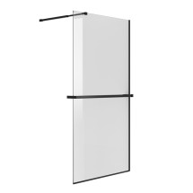 Душевая перегородка Niagara Nova NG-670-90ВLACK (90х195) черный матовый, стекло прозрачное, с полкой &mdash; 