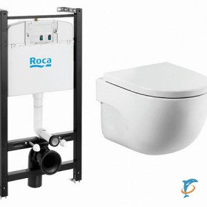 ПЭК Roca Meridian Pack 893104110 подвесной унитаз + инсталляция + кнопка + сиденье  (893104110)