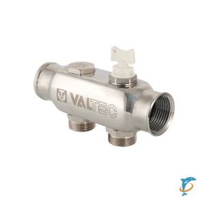 Коллектор из нержавеющей стали с межосевым расстоянием выходов 50 мм VALTEC 1", 6 x 3/4", "евроконус"  (VTc.505.SS.060506)