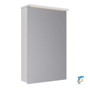 Шкаф зеркальный Lemark ZENON 50х80см 1 дв, петли слева, с козырьком-подсветкой, с розеткой, Белый гл (LM50ZS-Z)