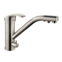 Смеситель для кухни HAIBA HB4321-5 с подключением фильтра, латунь, сатин — 