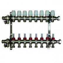 Коллекторная группа Millennium 1'' с расходомерами для теплого пола на 8 выходов —  Коллекторы регулируемые (2 шт.) с трубной резьбой для теплого пола с расходомерами (с доп. комплектацией) 