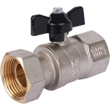 STOUT Кран шаровой с накидной гайкой, ВР/накидная гайка, ручка бабочка 1''x1'' — 