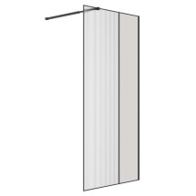 Душевая перегородка Niagara Nova NG-481-12FBLACK (120х200) черный матовый, стекло рифленое/тонированное &mdash; 