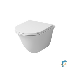 Унитаз GR-4412MS (485*360*360) матовый подвесной безободковый с тонкой крышкой  (GR-4412MS)