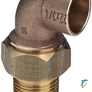 Угловое разъёмное соединение Viega d28-1" с переходом на наружную резьбу под пайку, с коническим уплотнением, бронза, модель 94098G (144128)