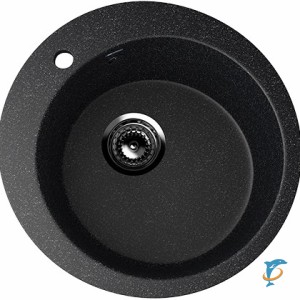 Круглая мойка с отверстием под смеситель ULGRAN U-405 черный (U-405-308)