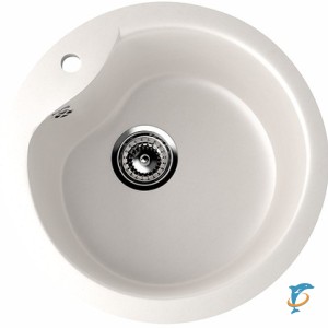 Круглая мойка с отверстием под смеситель ULGRAN U-102n белый  (U-102-331)