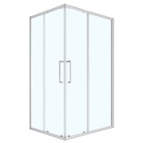 Душевое ограждение Loranto 120x80x190 раздвижная дверь, универсальная, прозрачное стекло 6 мм, профиль сатин (CS-AB01S-128) &mdash; 