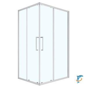 Душевое ограждение Loranto 120x80x190 раздвижная дверь, универсальная, прозрачное стекло 6 мм, профиль сатин (CS-AB01S-128) (CS-AB01S-128)
