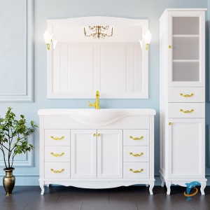 Комплект ValenHouse Эллина 120 белый с пеналом, фурнитура золото  (Е120_КПБЗ)