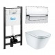 ПЭК Roca The Gap Pack 893104100 подвесной унитаз Rimless + инсталляция + кнопка + сиденье  (893104100)