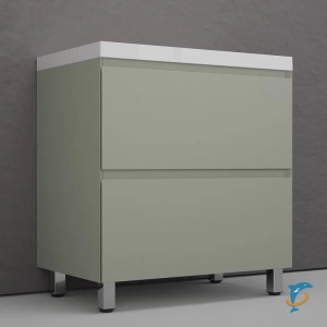 Тумба с раковиной напольная Style Line Манхэттен 80 2 ящика PLUS, олива  (ЛС-00002373+СС-00002465)