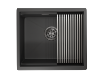 Стальная кухонная мойка Granula KS-5045U черный матовый — 