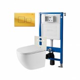 Инсталляция Point Элемент PN45120 + Клавиша Афина, золото, PN44041G + Унитаз Сатурн PN41901 — 