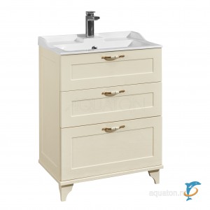 Тумба с раковиной Aquaton Леон 65Н дуб бежевый  (1A194601LBPR0 + Aquaton_1A708731FB010)