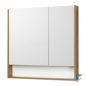 Зеркальный шкаф Aquaton Сканди 85 белый, дуб рустикальный (1A252302SDZ90)