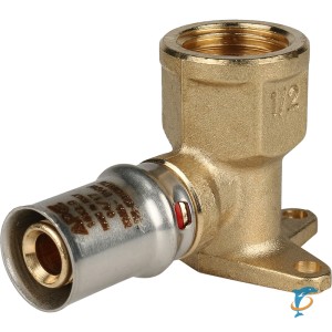 Stout Угольник настенный с креплением короткий 1/2"х16 для металлопластиковых труб прессовой (SFP-0018-001216)