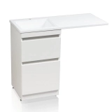 Тумба с раковиной Style Line Даллас Леон 120 L Люкс Plus Белая — 