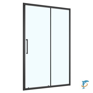 Душевая дверь Loranto 130x190 раздвижная, универсальная, прозрачное стекло 6 мм, профиль черный матовый (CS-AB03B-130)  (CS-AB03B-130)