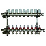 Коллекторная группа Millennium 1'' с расходомерами для теплого пола на 9 выходов —  Коллекторы регулируемые (2 шт.) с трубной резьбой для теплого пола с расходомерами (с доп. комплектацией) 