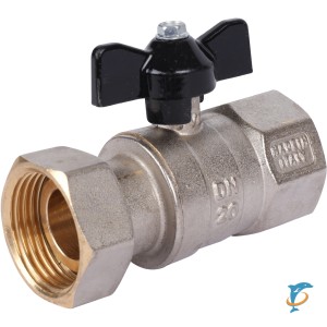 STOUT Кран шаровой с накидной гайкой, ВР/накидная гайка, ручка бабочка 3/4''x1''   (SVB-0009-002025)