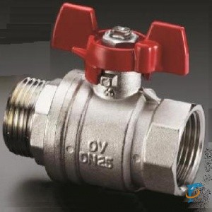 Шаровой кран Oventrop Optibal 3/4 ВН с ручкой-бабочкой из алюминия  (1076306)