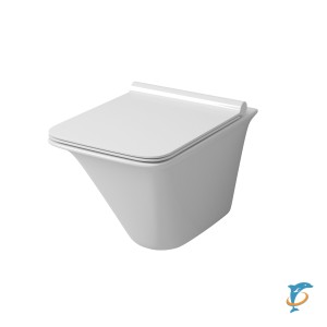 Унитаз GR-4413S (510*355*370) подвесной безободковый с тонкой крышкой  (GR-4413S)