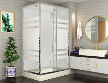 Кабина душевая ESBANO ECONOM угловая, прямоугольная, 110х85х210 см, с крышей, поддон белый, низкий — 