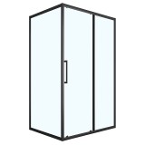 Душевое ограждение Loranto 120x80x190 раздвижная дверь, универсальная, прозрачное стекло 6 мм, профиль черный матовый (CS-AB02B-128) &mdash; 