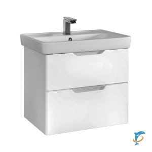 Тумба с раковиной Dreja Q 70 подвесной, белый лак (99.0002 + 191645)