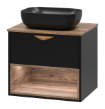 Тумба для комплекта Brevita Bergen 60 подвесная черная 1 ящик &mdash; 