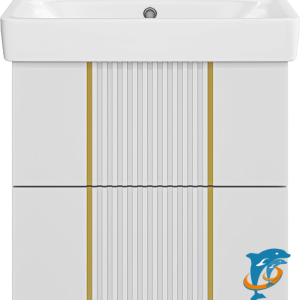 Тумба с раковиной  Brevita Vega 70 подвесная (белая)  (VEG-09070-0102Я+Misty_191645)