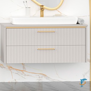 Тумба с раковиной Brevita Elche 100 с 2 ящиками подвесная (ELC-01100-0502Я+Misty_0117)