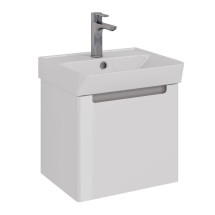 Тумба Lemark BUNO MINI 45 см под 1 раковину, подвесная,1 ящик, цвет корпуса, фасада: Белый глянец — 