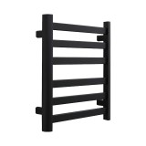 Полотенцесушитель электрический Fixsen BASIC 600х500 FX-7400B, черный &mdash; Водяной полотенцесушитель «Хендрикс» с полкой 500/896 Terminus 9 перекладин