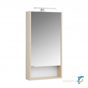 Зеркальный шкаф Aquaton Сканди 45 белый, дуб верона  (1A252002SDB20)
