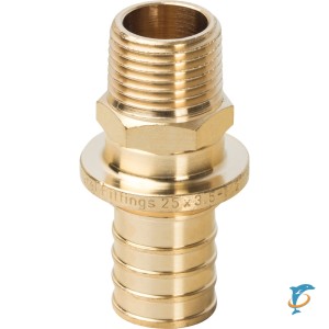 Stout Переходник с наружной резьбой 25xR 1/2" для труб из сшитого полиэтилена аксиальный (SFA-0001-002512)