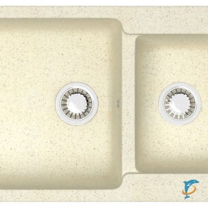 Кухонная мойка AZARIO Grand 765х500х190 двойная, искусственный мрамор, цвет бежевый (CS00079902)  (CS00079902)