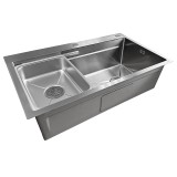 Кухонная мойка AZARIO Наоми (750х460х220) нержавеющая сталь (сифон, корзина, доска) (AZS7546H) &mdash; 