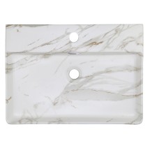 Раковина накладная Azario 600х420х120 прямоугольная, светлый мрамор (AZ-2173-M845) — 