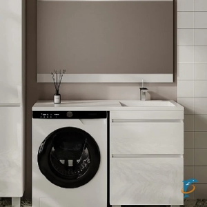 Тумба с раковиной Style Line Даллас Леон 120 R Люкс Plus Белая  (СС-00002438+СС-00002437)